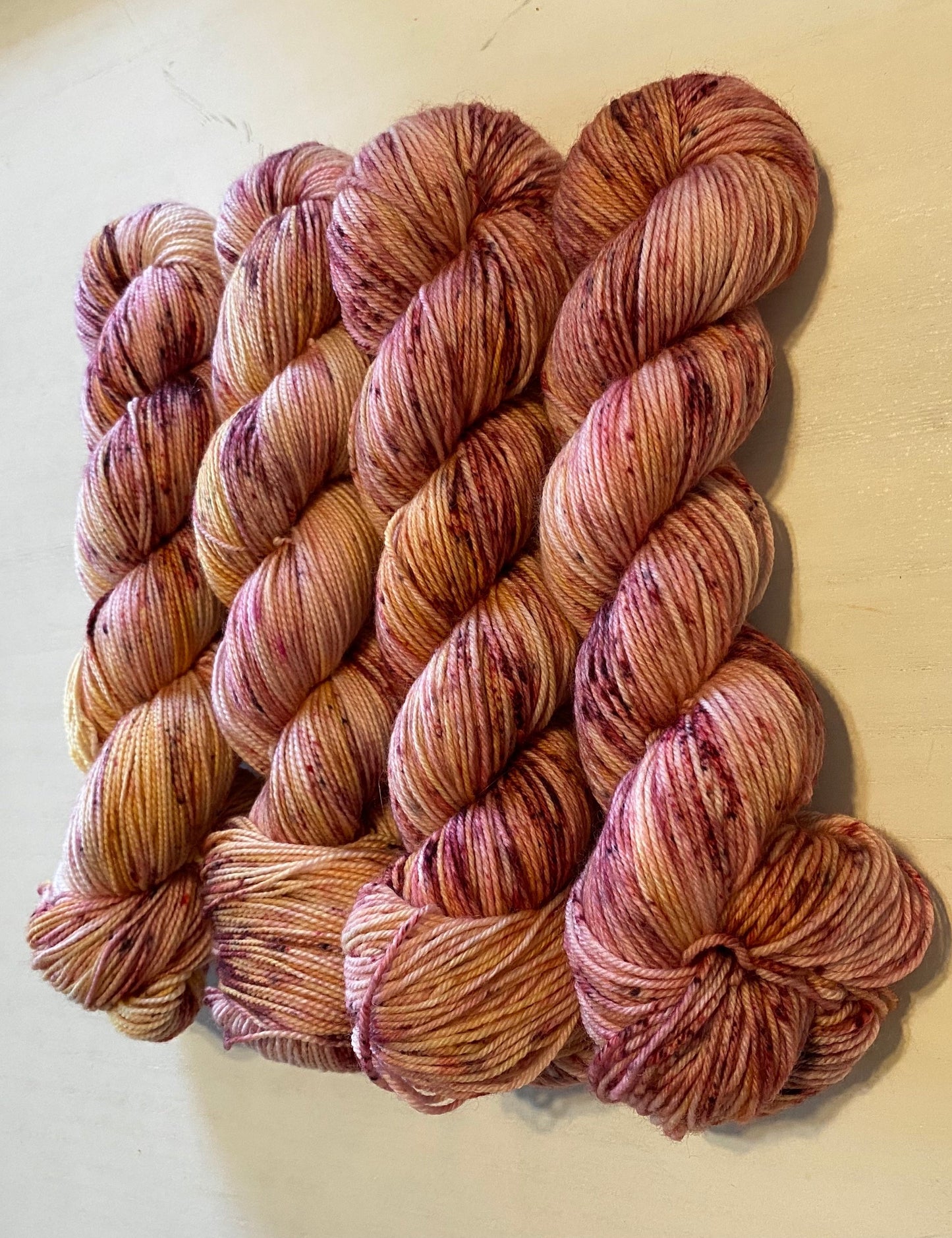 Raspberry Lemon Cheesecake (Variegated/Speckled) - Millie & Maggie Fiber Arts